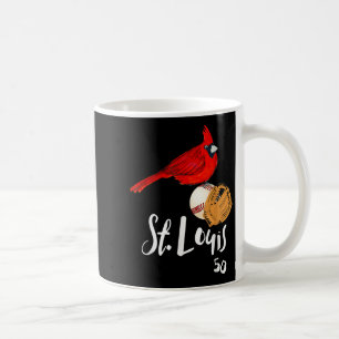 Saint Louis Red Cardinal Number 50 Baseball Art Coffee Mug
