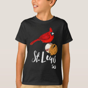 Saint Louis Red Cardinal Number 50 Baseball Art T-Shirt