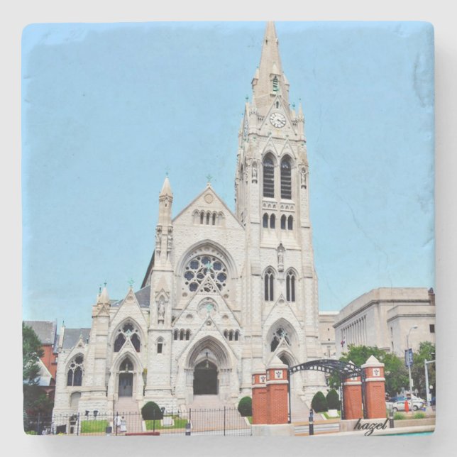 Saint Louis,St Francis Xavier church Coaster. Stone Coaster (Front)