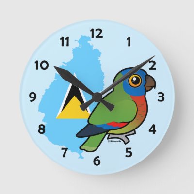 Saint Lucia Amazon Flag Round Clock