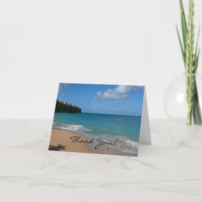 Saint Lucia Beach Thank You Card (Front)