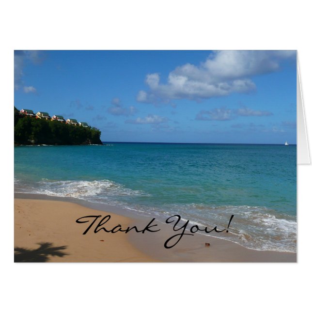 Saint Lucia Beach Thank You Card (Front Horizontal)