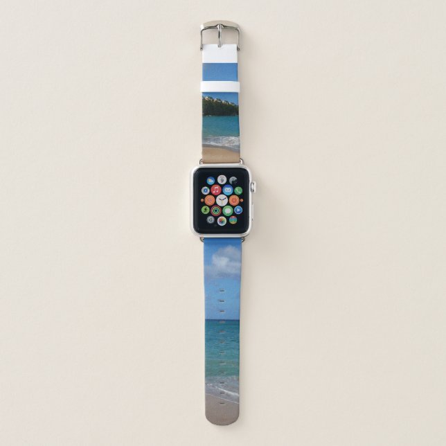 Saint Lucia Beach Tropical Vacation Landscape Apple Watch Band (Front)