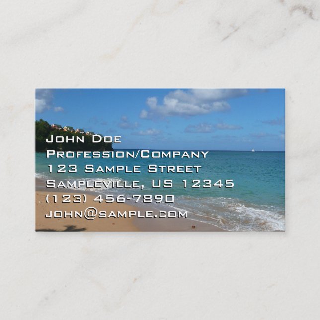 Saint Lucia Beach Tropical Vacation Landscape Business Card (Front)