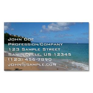 Saint Lucia Beach Tropical Vacation Landscape Business Card Magnet