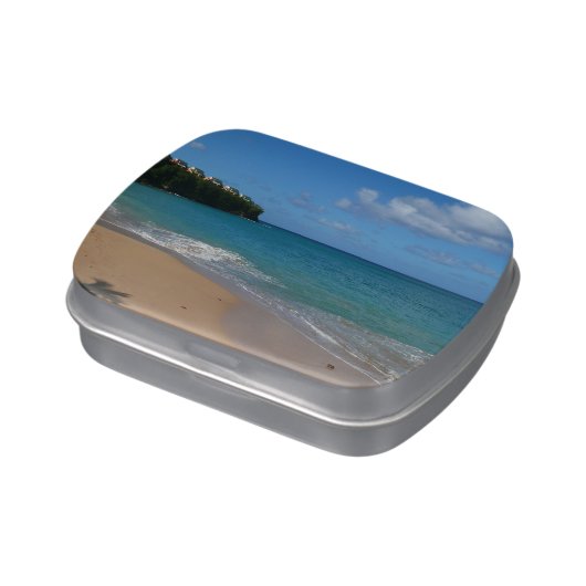 Saint Lucia Beach Tropical Vacation Landscape Candy Tin (Side)