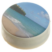 Saint Lucia Beach Tropical Vacation Landscape Chocolate Dipped Oreo (Angled)