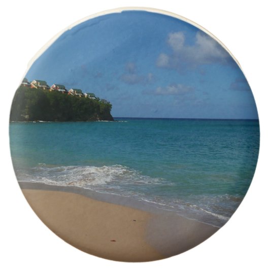 Saint Lucia Beach Tropical Vacation Landscape Chocolate Dipped Oreo (Front)