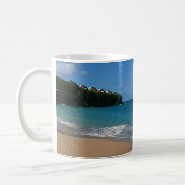Saint Lucia Beach Tropical Vacation Landscape Coffee Mug (Left)