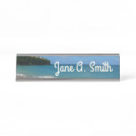 Saint Lucia Beach Tropical Vacation Landscape Desk Name Plate
