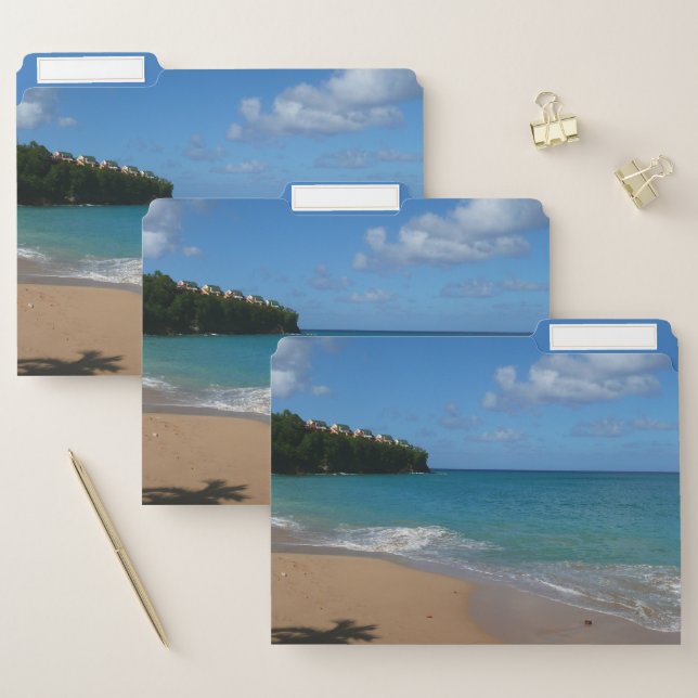 Saint Lucia Beach Tropical Vacation Landscape File Folder (Set)