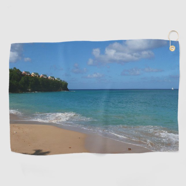 Saint Lucia Beach Tropical Vacation Landscape Golf Towel (Horizontal)