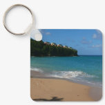 Saint Lucia Beach Tropical Vacation Landscape Keychain