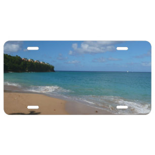 Saint Lucia Beach Tropical Vacation Landscape License Plate