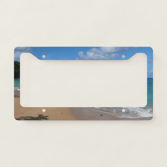 Saint Lucia Beach Tropical Vacation Landscape License Plate Frame (Front)