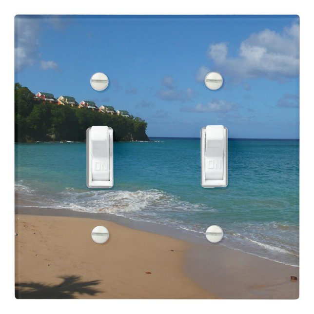 Saint Lucia Beach Tropical Vacation Landscape Light Switch Cover (In Situ)