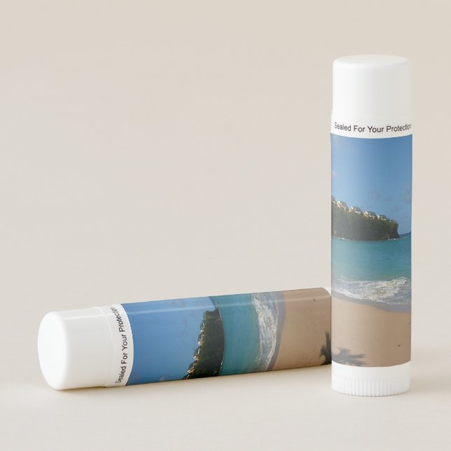 Saint Lucia Beach Tropical Vacation Landscape Lip Balm (Front)