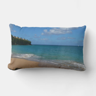 Saint Lucia Beach Tropical Vacation Landscape Lumbar Pillow