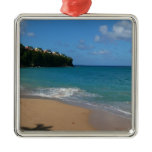 Saint Lucia Beach Tropical Vacation Landscape Metal Ornament