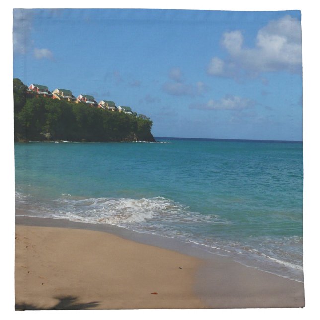 Saint Lucia Beach Tropical Vacation Landscape Napkin (Front)