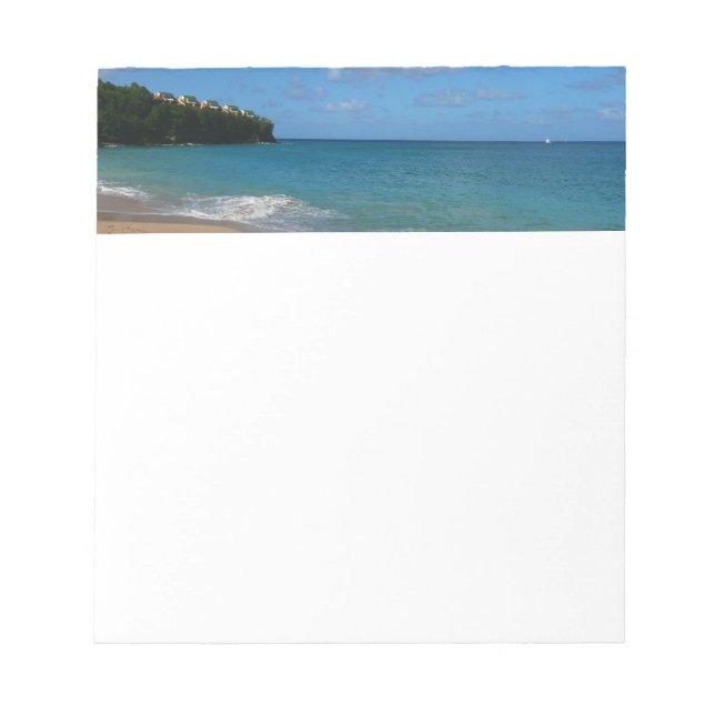 Saint Lucia Beach Tropical Vacation Landscape Notepad (Front)