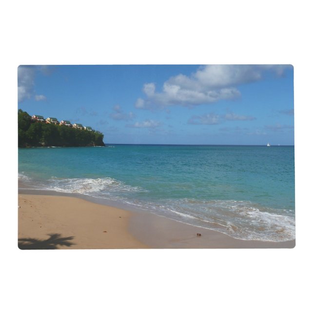 Saint Lucia Beach Tropical Vacation Landscape Placemat (Front)