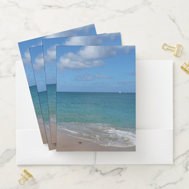 Saint Lucia Beach Tropical Vacation Landscape Pocket Folder (In Situ)