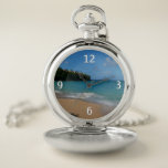Saint Lucia Beach Tropical Vacation Landscape Pocket Watch