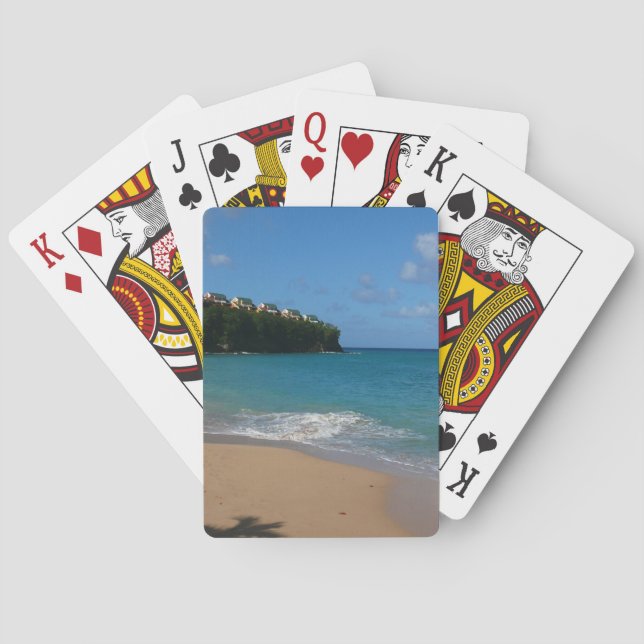 Saint Lucia Beach Tropical Vacation Landscape Poker Cards (Back)