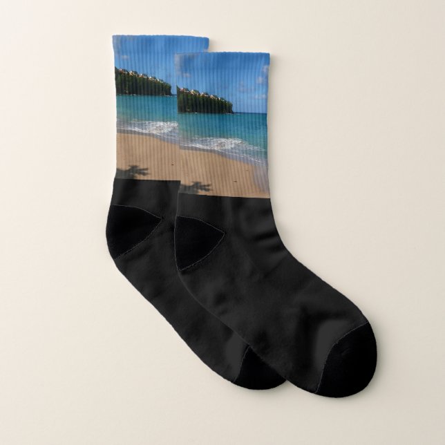 Saint Lucia Beach Tropical Vacation Landscape Socks (Pair)
