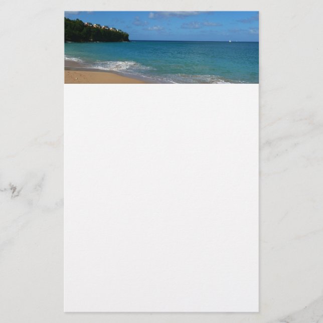 Saint Lucia Beach Tropical Vacation Landscape Stationery (Front)