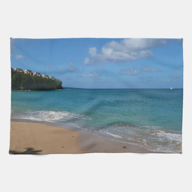 Saint Lucia Beach Tropical Vacation Landscape Towel (Horizontal)