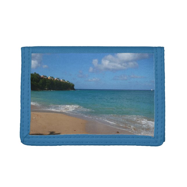 Saint Lucia Beach Tropical Vacation Landscape Trifold Wallet (Front)