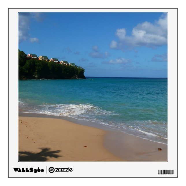 Saint Lucia Beach Tropical Vacation Landscape Wall Decal (Front)