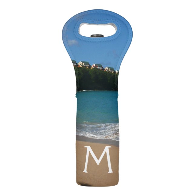 Saint Lucia Beach Tropical Vacation Landscape Wine Bag (Front)