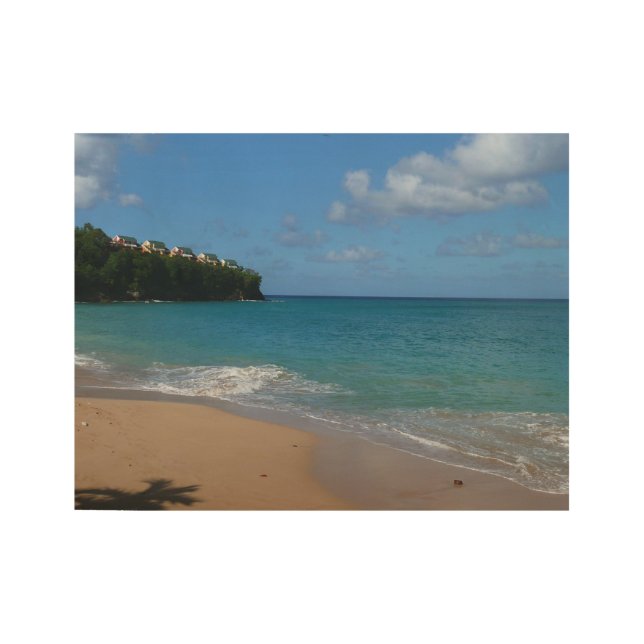 Saint Lucia Beach Tropical Vacation Landscape Wood Poster (Front)
