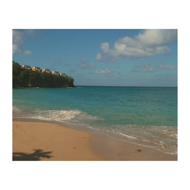 Saint Lucia Beach Tropical Vacation Landscape Wood Wall Decor (Front)