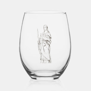 Saint Lucia by Bernardino Luini Stemless Wine Glass