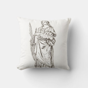 Saint Lucia by Bernardino Luini Throw Pillow