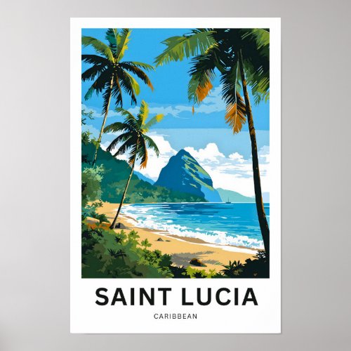 Saint Lucia Caribbean Travel Print