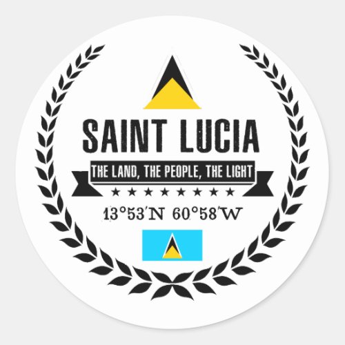 Saint Lucia Classic Round Sticker