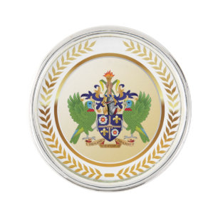 Saint Lucia Coat Of Arms Lapel Pin