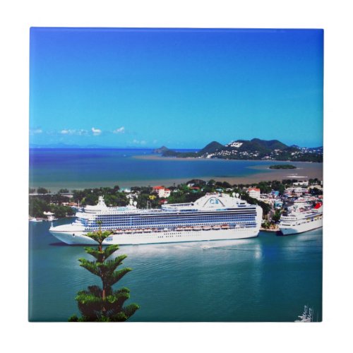 Saint Lucia cruise ship Tile