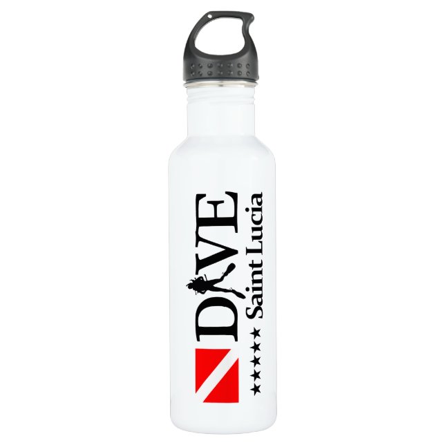 Saint Lucia DV4 Stainless Steel Water Bottle (Front)