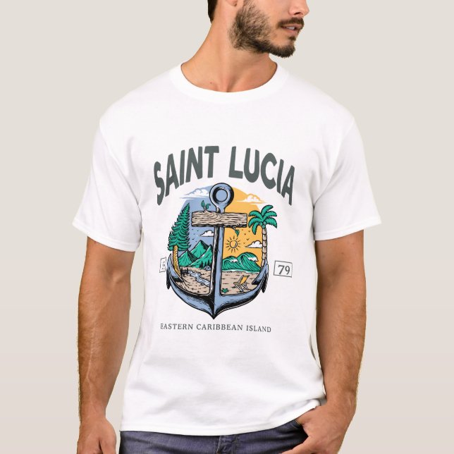 Saint Lucia eastern Caribbean T-Shirt (Front)