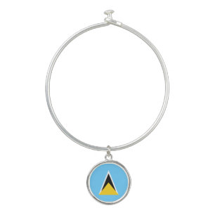 Saint Lucia Flag Bangle Bracelet