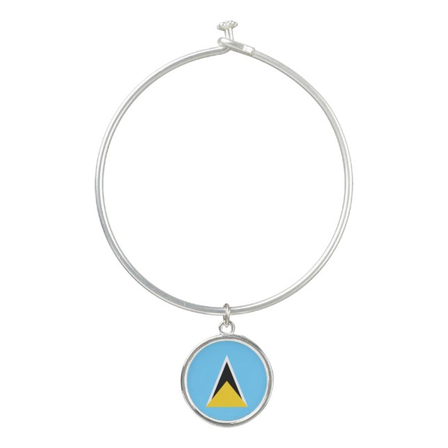 Saint Lucia Flag Bangle Bracelet (Front)