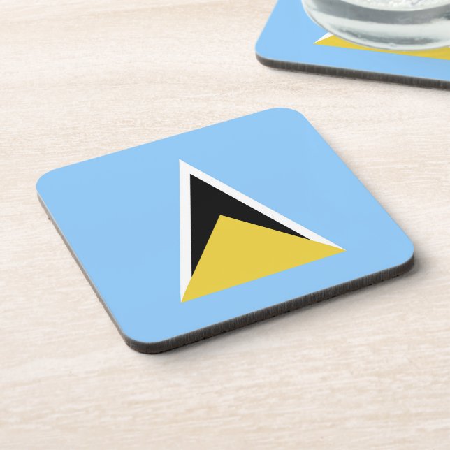 Saint Lucia flag Beverage Coaster (Left Side)