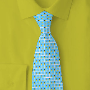 Saint Lucia Flag Brick Pattern Neck Tie