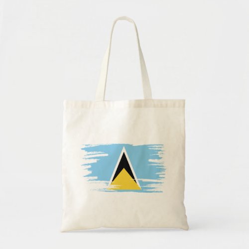 Saint Lucia Flag Brush Art Tote Bag